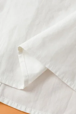 New Dear-Lover Solid Puff Short Sleeve Shirt White