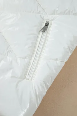 Outlet Dear-Lover Solid Quilted Hooded Zip Up Puffer Coat White