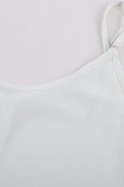 Sale Dear-Lover Spaghetti Strap Buttoned Tank Top White