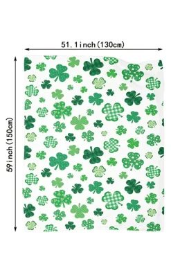 Discount Dear-Lover St. Patrick Clover Print Nap Blanket 130*150cm White