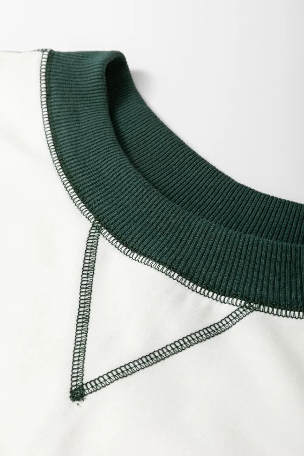 Clearance Dear-Lover Colorblock Sleeve Exposed Seam Fake-2-Piece Sweatshirt White Stripe