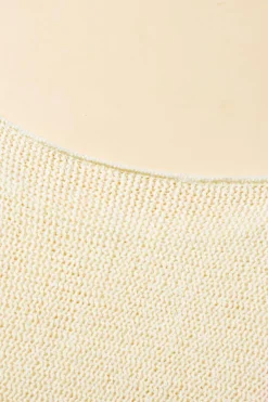 Sale Dear-Lover Striped Detail Wide Sleeve Lightweight Knitted Sweater White