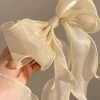 Discount Dear-Lover Sweet Bow Knot Long Tails Large Hair Clip White