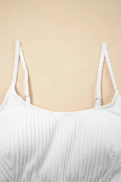 Sale Dear-Lover Textured Contrast Banding Bikini High Waist 2pcs Swimsuit White
