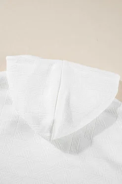Best Dear-Lover Textured Cropped Hoodie and Shorts Set White