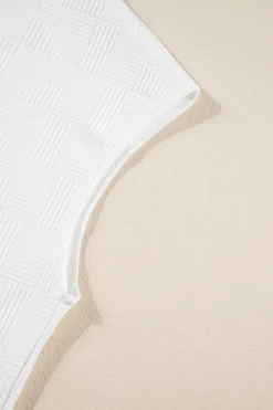 Best Dear-Lover Textured Cropped Hoodie and Shorts Set White