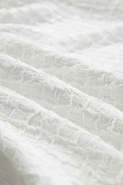 Fashion Dear-Lover Textured Frilled High Neck Sleeveless Ruffled Mini Dress White