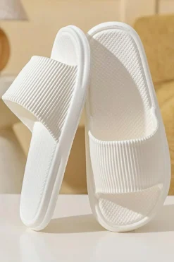 Best Dear-Lover Textured Thick Sole Soft EVA Home Slippers White