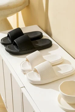 Best Dear-Lover Textured Thick Sole Soft EVA Home Slippers White