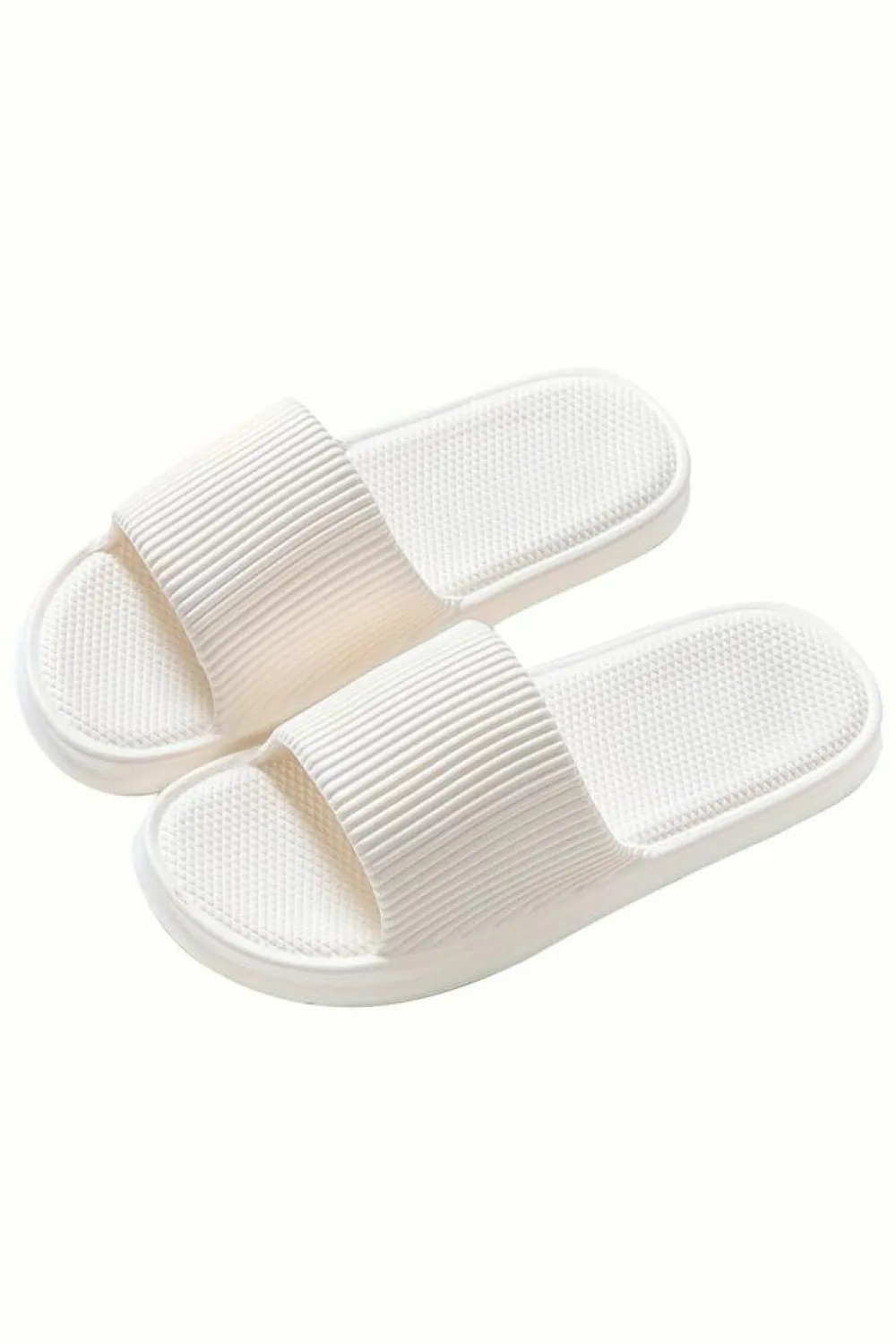 Best Dear-Lover Textured Thick Sole Soft EVA Home Slippers White