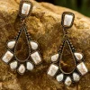 Best Dear-Lover Turquoise Inlay Cut Out Western Dangle Earrings White
