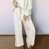 Online Dear-Lover Ultra Loose Textured 2pcs Slouchy Outfit White