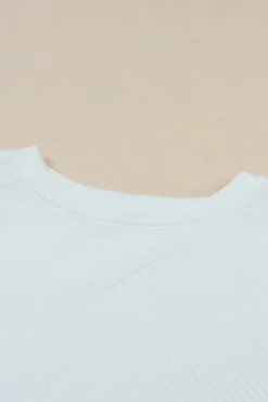 Online Dear-Lover Ultra Loose Textured 2pcs Slouchy Outfit White