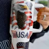 Outlet Dear-Lover USA Flag Eagle Print Handle Large Tumbler 40OZ White