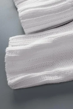 Discount Dear-Lover V neck Drop Shoulder Knitted Sweater White