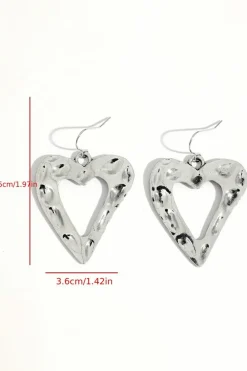Clearance Dear-Lover Valentine Hollowed Heart Shape Earrings White