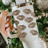 Sale Dear-Lover Valentine Leopard Lips Print Thermos Cup with Straw 40oz White