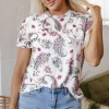 Outlet Dear-Lover Vintage Paisley Mock Neck T Shirt White