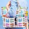 Hot Dear-Lover Waterproof Slippers Pattern Beach Tote Bag White