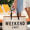 New Dear-Lover WEEKEND VIBES Canvas Tote White