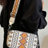 Outlet Dear-Lover Western Aztec Print PU Leather Square Single Shoulder Bag White