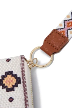 New Dear-Lover Western Aztec Print PU Leather Wristlet Wallet White