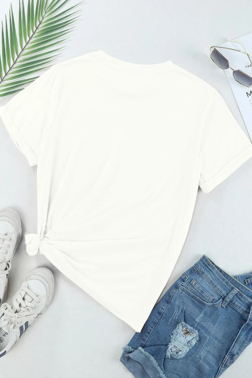 Outlet Dear-Lover Western Hat Boots Bow Knot Casual Graphic T Shirt White