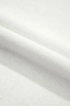 New Dear-Lover Woven Tasseled Sleeveless Mock Neck Sweater Vest White