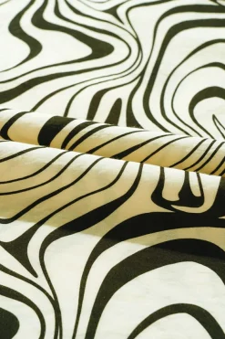 Sale Dear-Lover Zebra Stripe Print Contrast V-Neck Ricrac Detail Short Sleeve Blouse Top White