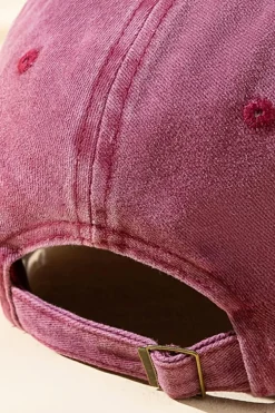 Sale Dear-Lover  Coconut Tree Embroidered Mineral Wash Adjustable Baseball Cap Wild Ginger