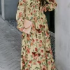 Outlet Dear-Lover Wild Lotus Ruffle Tiered Maxi Dress Apricot