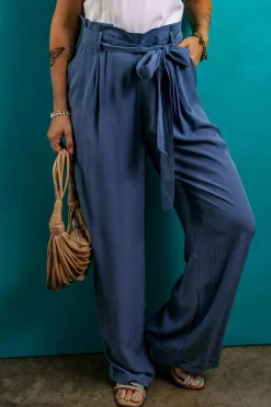 Outlet Dear-Lover Belted Frilly Waist Wide Leg Loose Pants Wild Wind