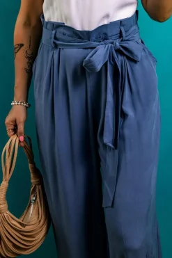 Outlet Dear-Lover Belted Frilly Waist Wide Leg Loose Pants Wild Wind