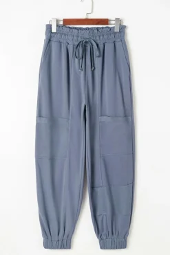 Sale Dear-Lover Mineral Wash Multi Pockets Lace-up Waist Harem Pants Wild Wind