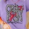 New Dear-Lover Craw Fish Season Graphic Short Sleeve Top Wisteria