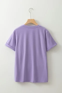 New Dear-Lover Craw Fish Season Graphic Short Sleeve Top Wisteria