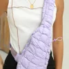 Hot Dear-Lover Marshmallow Quilted Drawstring Decor Sling Bag Wisteria