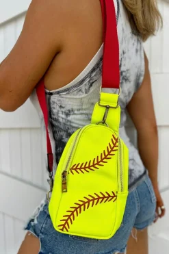 Discount Dear-Lover Balls Pattern PU Leather Zipped Sling Bag Yellow