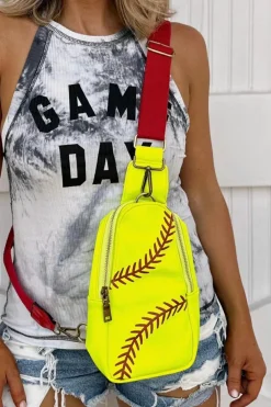 Discount Dear-Lover Balls Pattern PU Leather Zipped Sling Bag Yellow