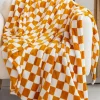 Discount Dear-Lover Checkerboard Printed Soft Throw Blanket 120*200cm Yellow