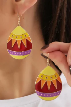 Discount Dear-Lover Easter Egg Hook Earrings Yellow