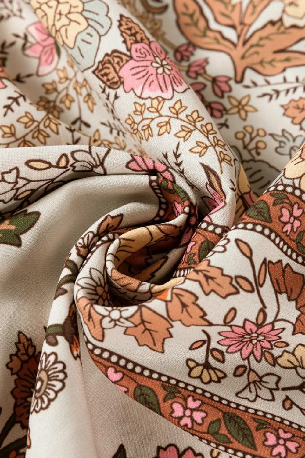 Sale Dear-Lover Floral Print Tie Neck Lantern Sleeve Blouse Yellow