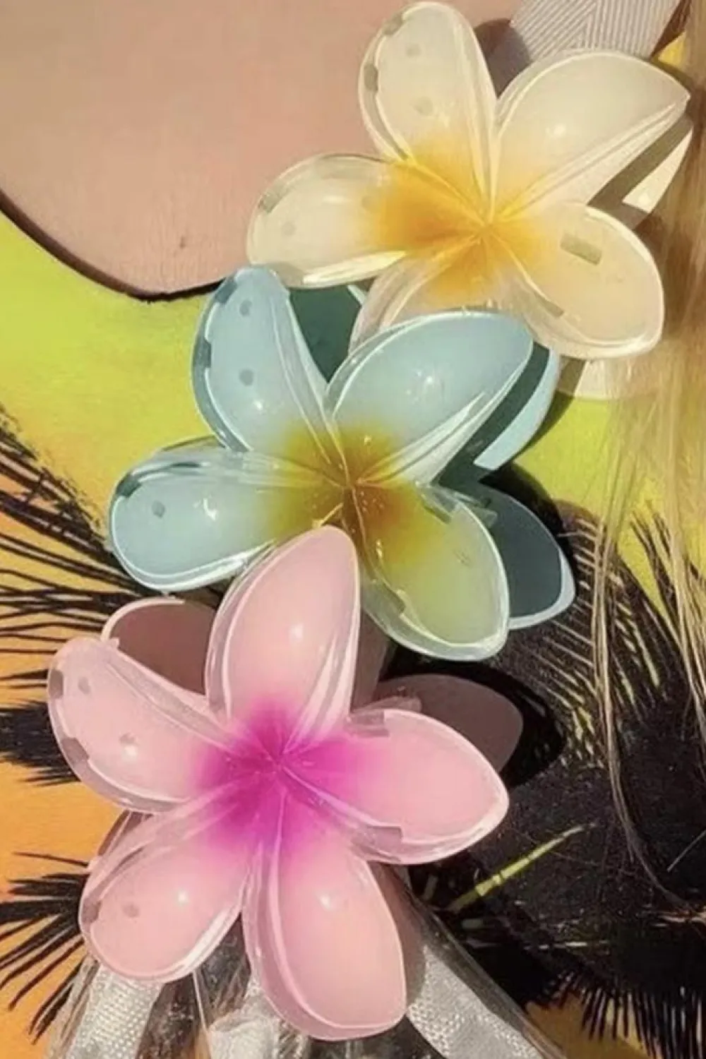 Outlet Dear-Lover Frangipani Shape Acrylic Hair Clip Yellow