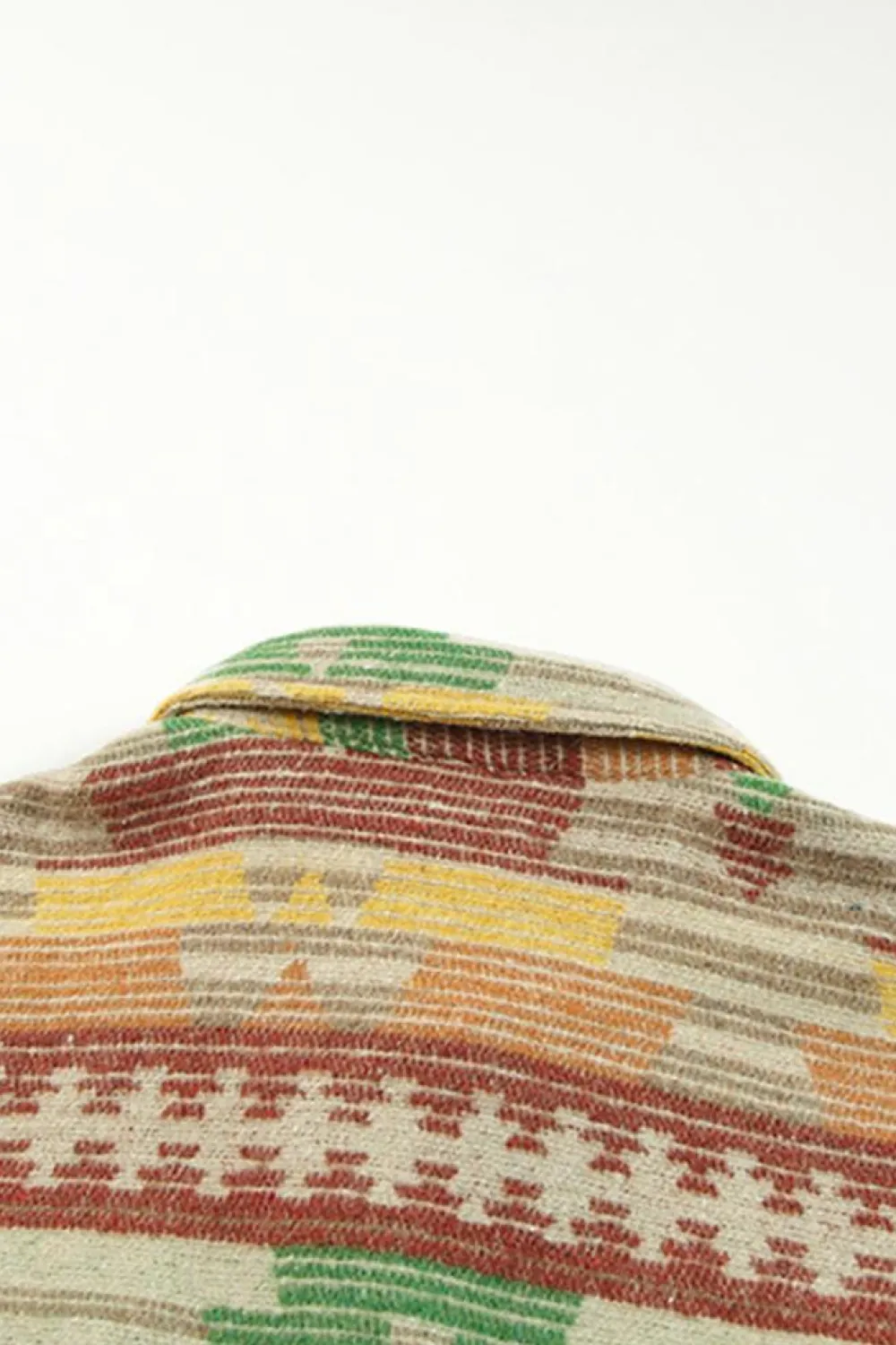 Online Dear-Lover Western Aztec Print Button Flap Pocket Shacket Yellow